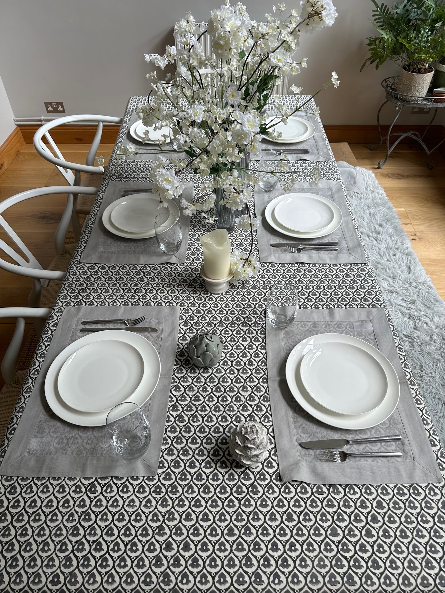 Grey Aria Tablecloth