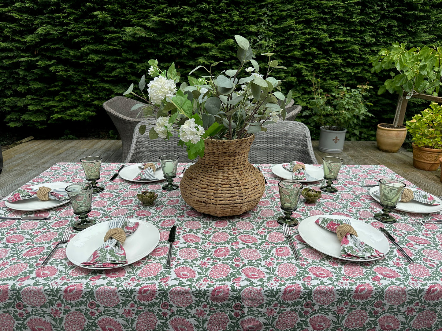 Pink Dahlia Tablecloth