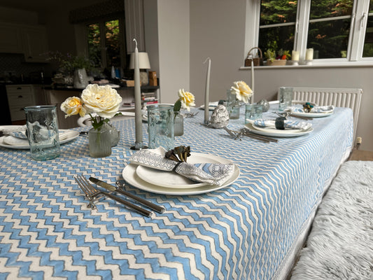 Light Blue Lahari Tablecloth