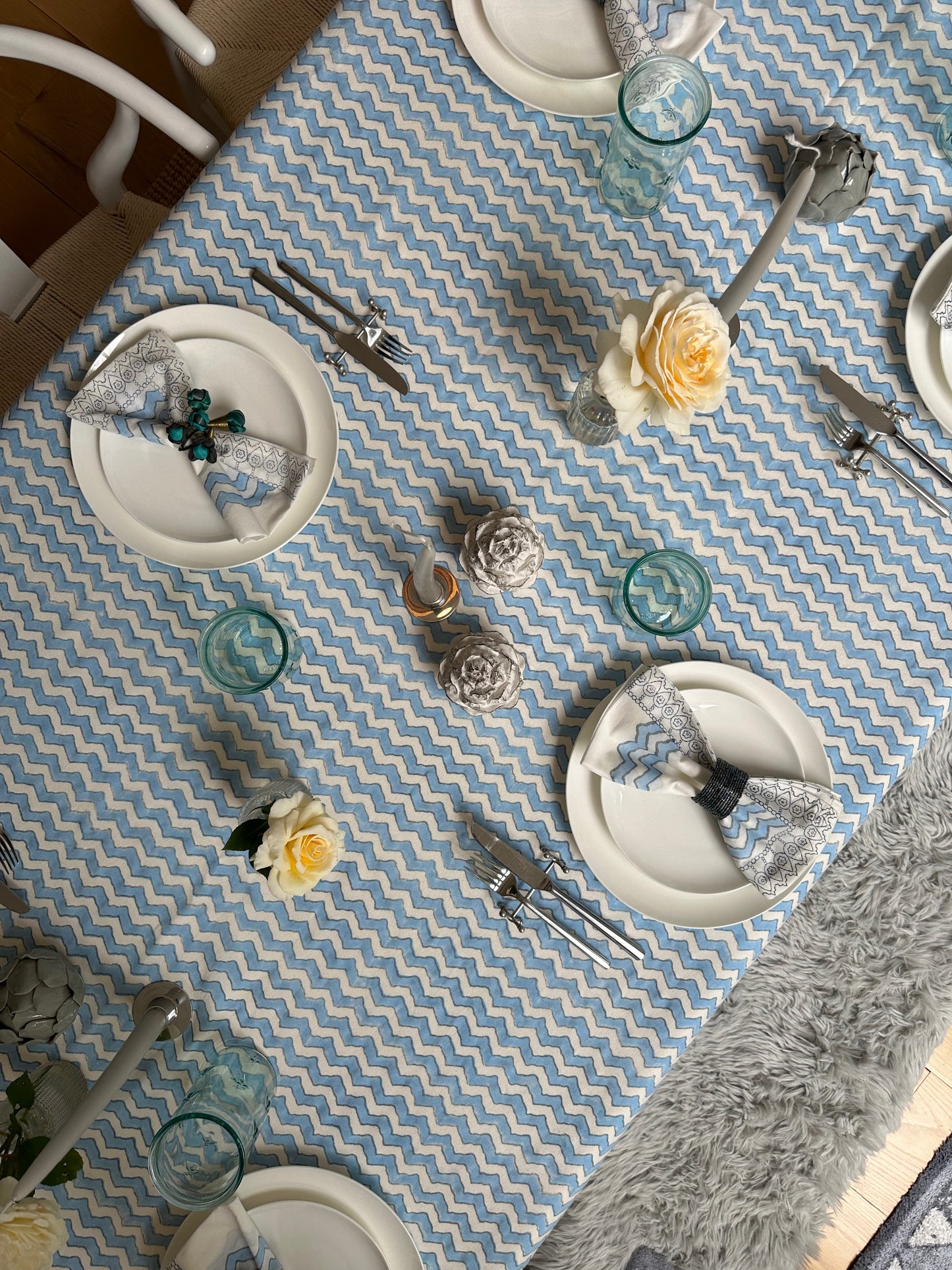 Light Blue Lahari Tablecloth