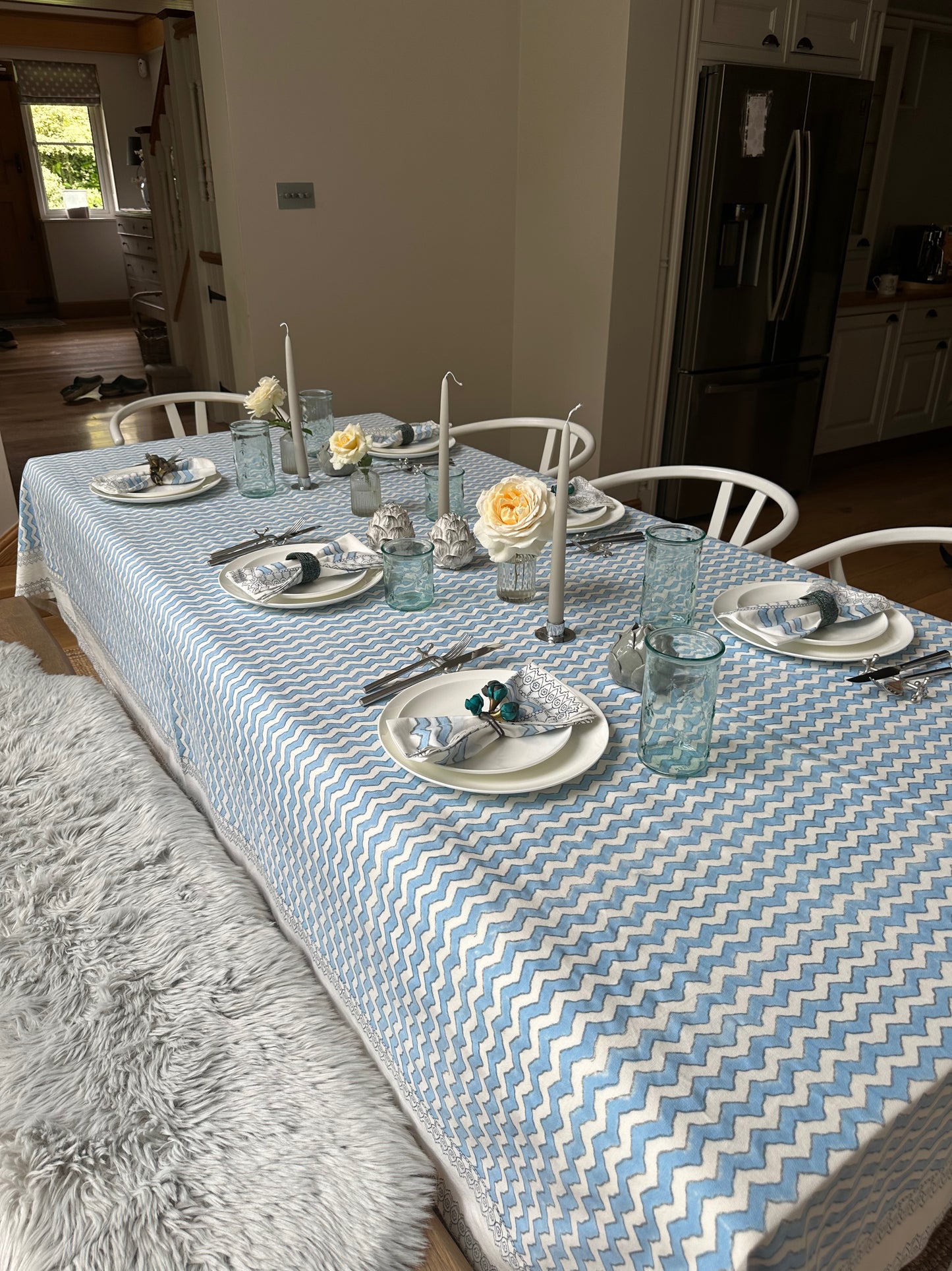 Light Blue Lahari Tablecloth